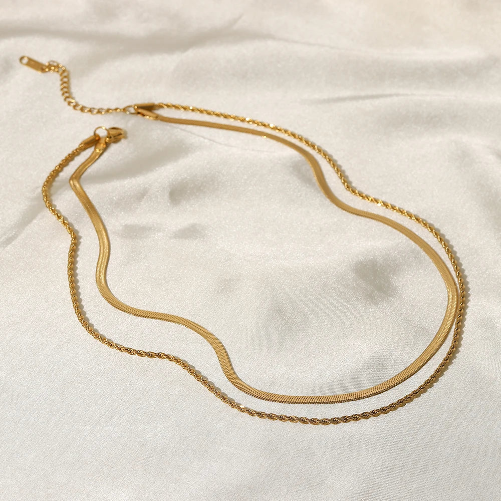 18K Gold Plated Layer Necklace