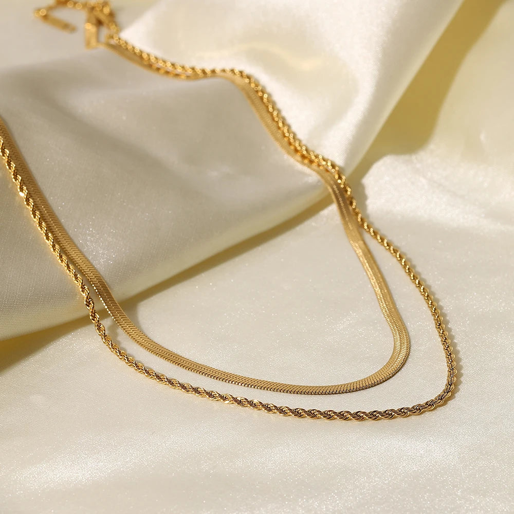 18K Gold Plated Layer Necklace