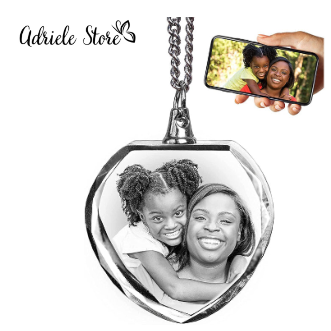 Personalized 3D photo necklace with laser engraving