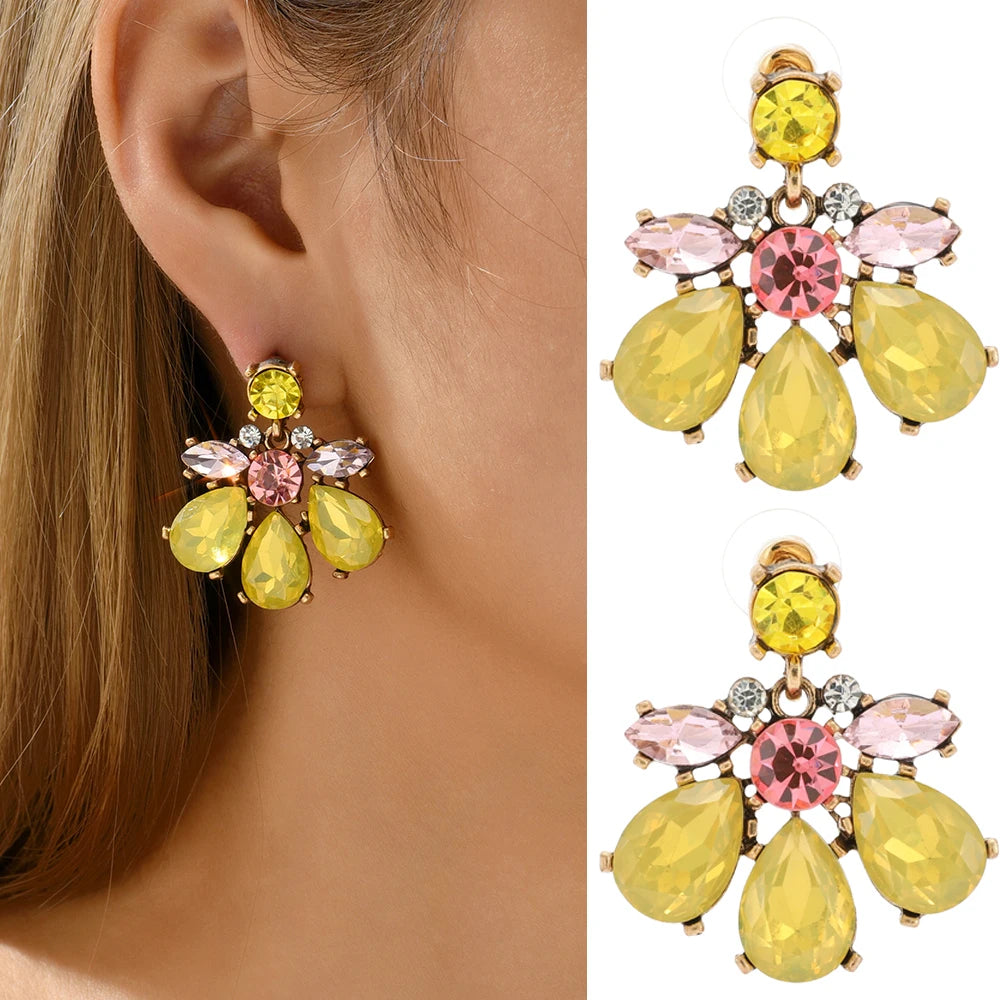 Colorful Geometric Crystal Earring