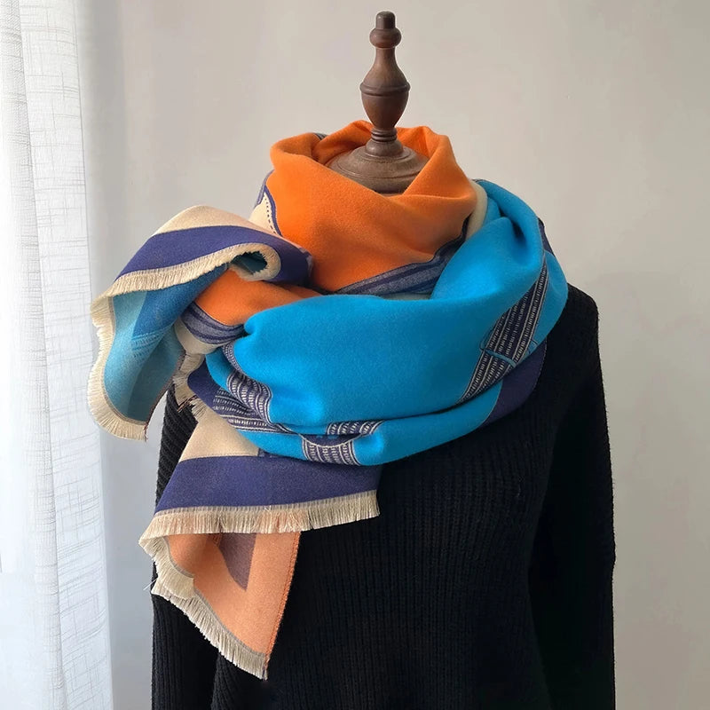 Luxury Multicolored  Scarf in Cashmere