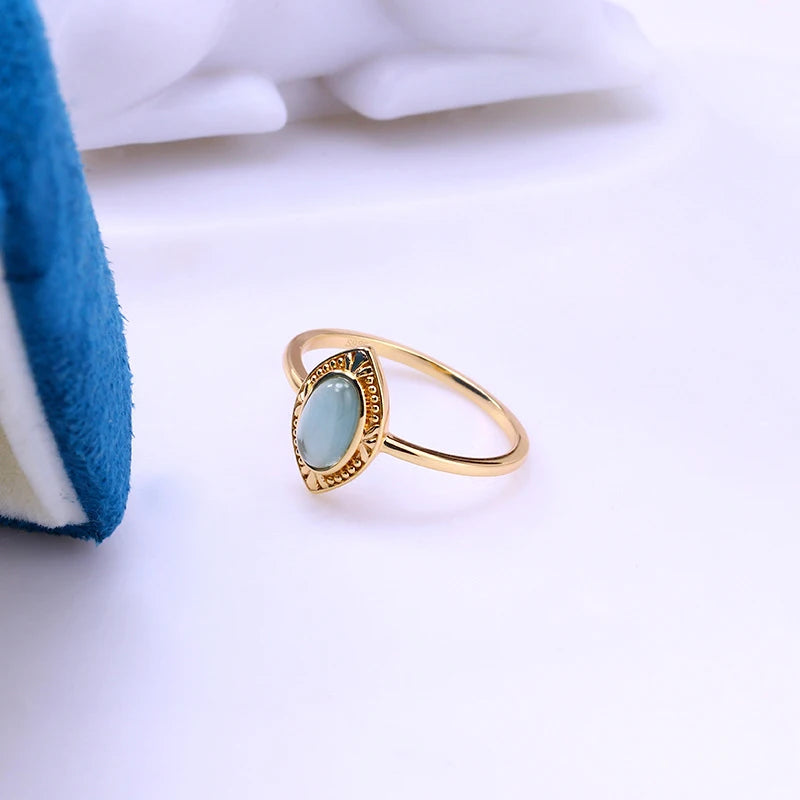 Gold Color Eclipse Green Zircon Rings