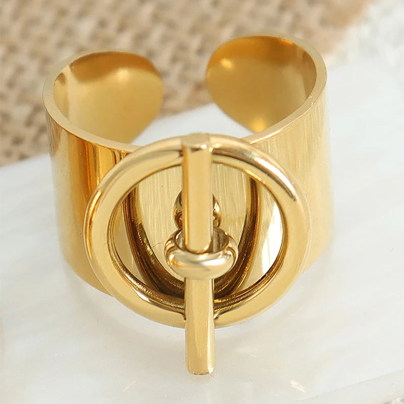 Ceci 18k Gold Plated Adjustable Ring