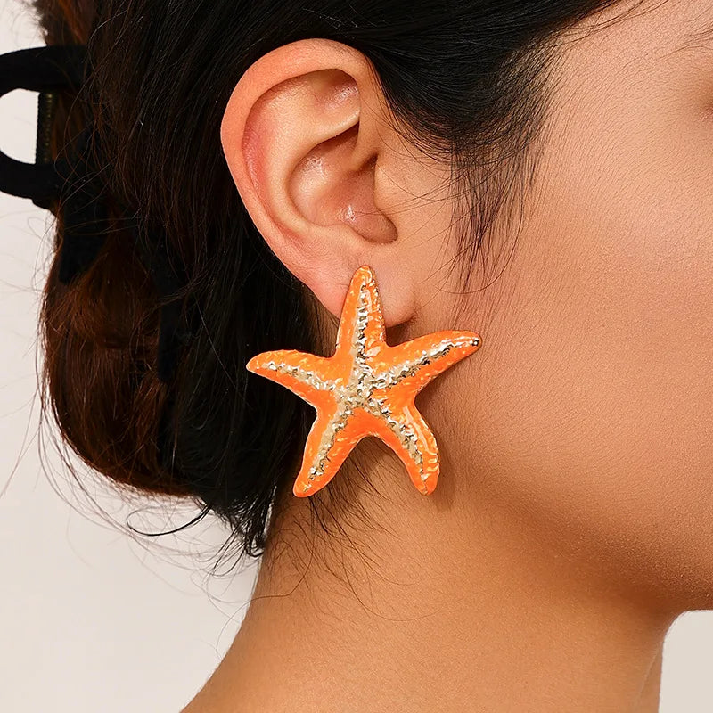 Metal Starfish Stud Earring