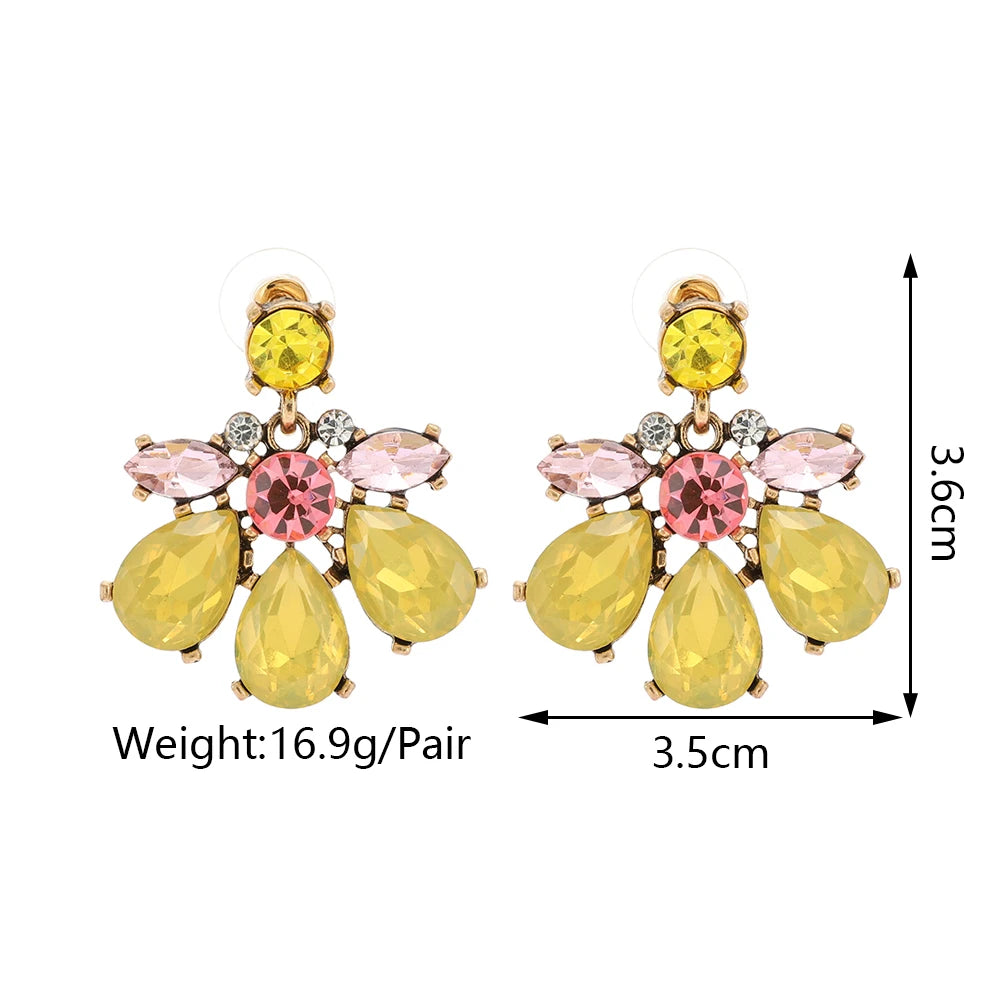 Colorful Geometric Crystal Earring