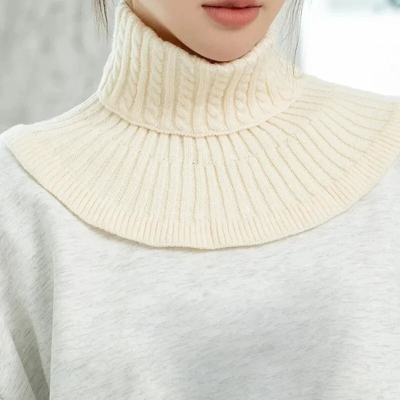 Cotton Knit Turtleneck Scarf