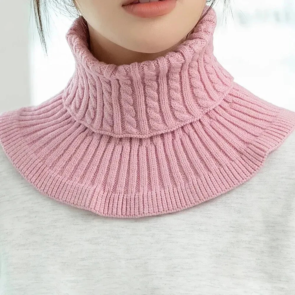 Cotton Knit Turtleneck Scarf