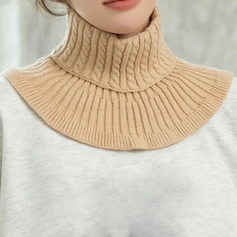 Cotton Knit Turtleneck Scarf