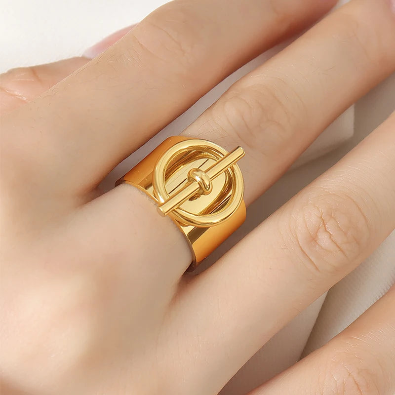 Ceci 18k Gold Plated Adjustable Ring