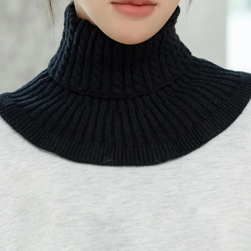 Cotton Knit Turtleneck Scarf