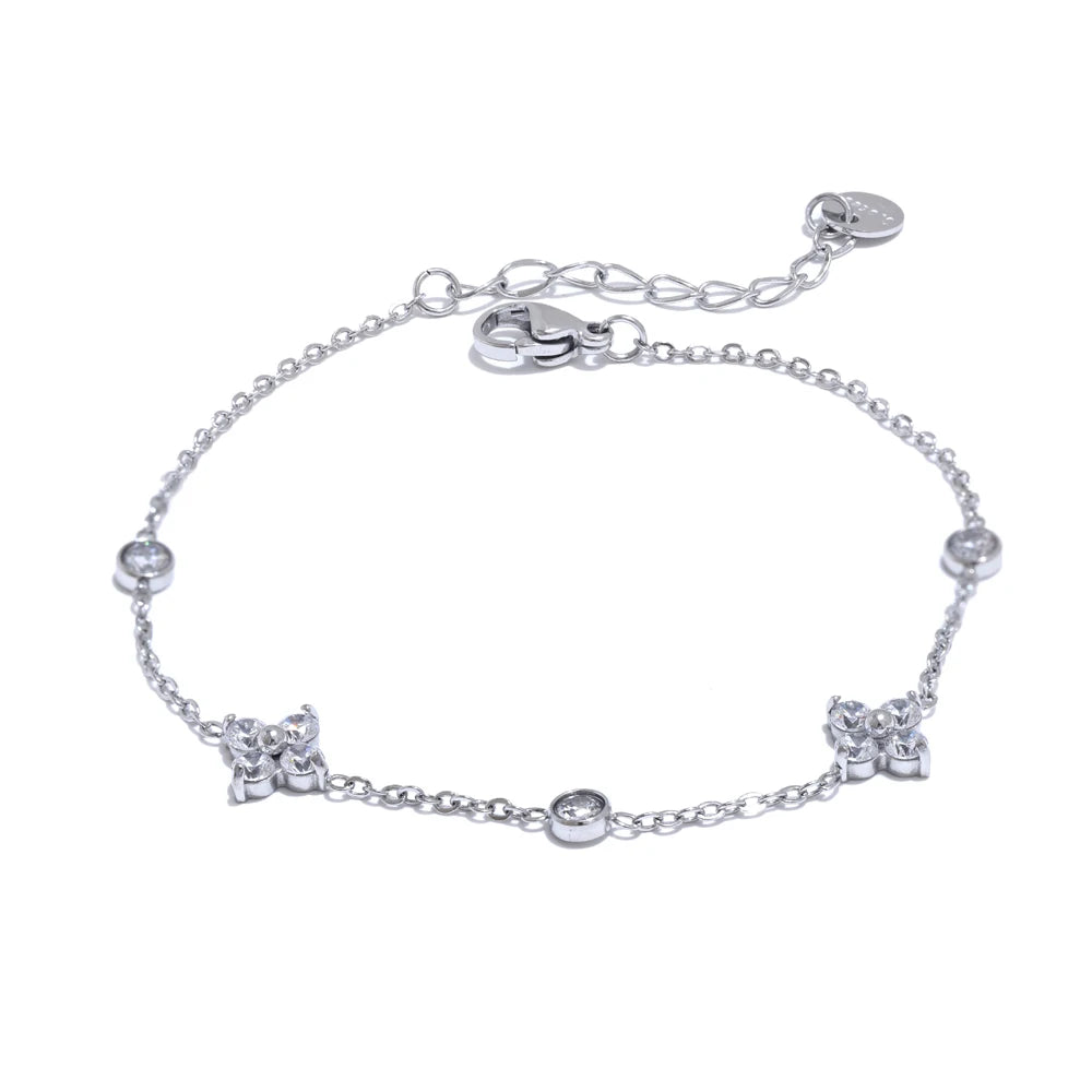 Cubic Zirconia Flower Bracelet