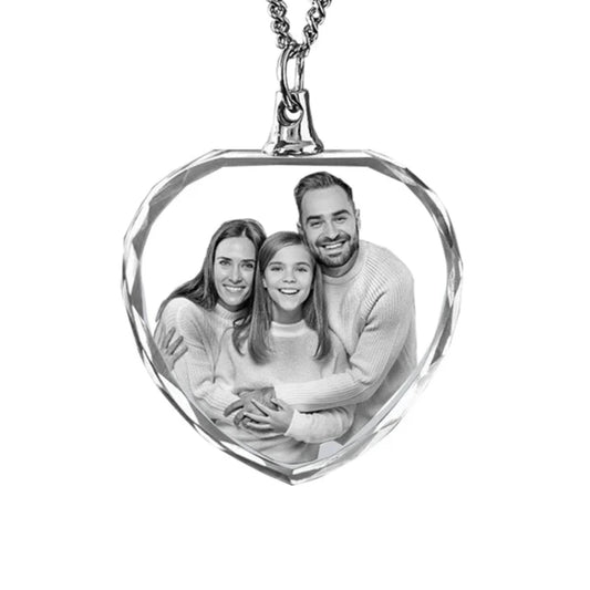 Personalized 3D photo necklace with laser engraving