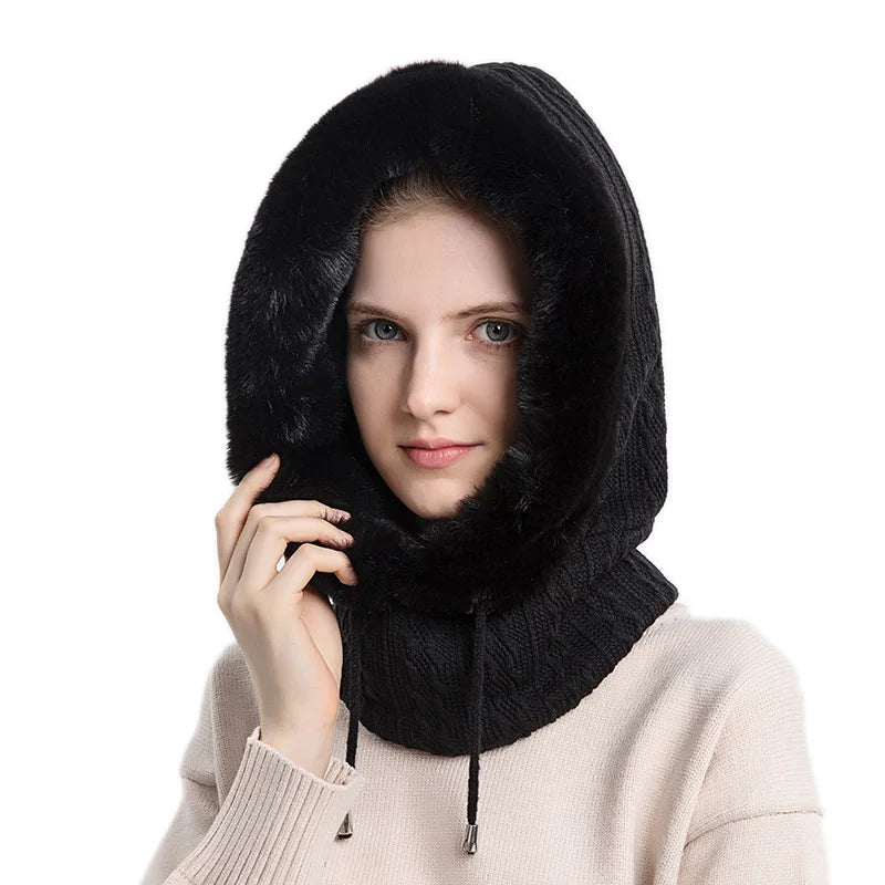 Multicolor Hooded Hat Blue, Black, Grey