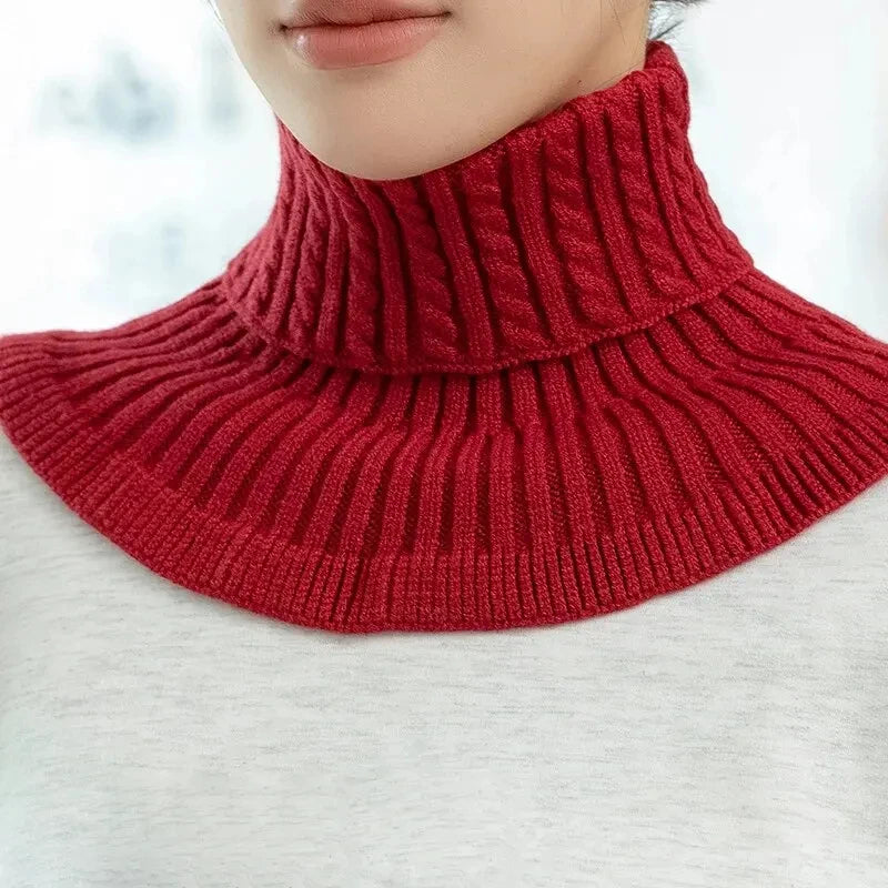 Cotton Knit Turtleneck Scarf