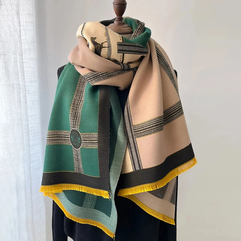 Luxury Multicolored  Scarf in Cashmere