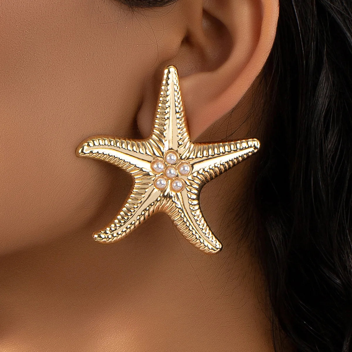 Metal Starfish Stud Earring