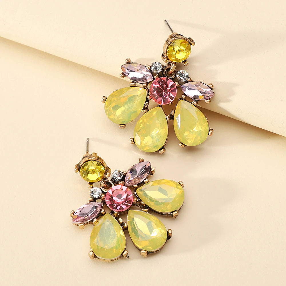 Colorful Geometric Crystal Earring