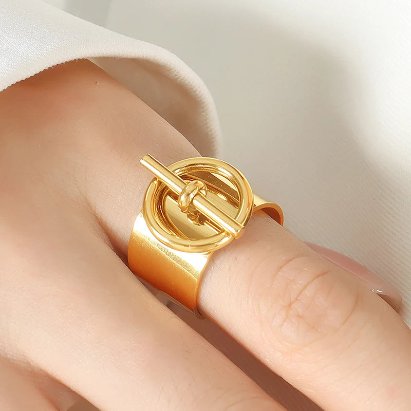 Ceci 18k Gold Plated Adjustable Ring