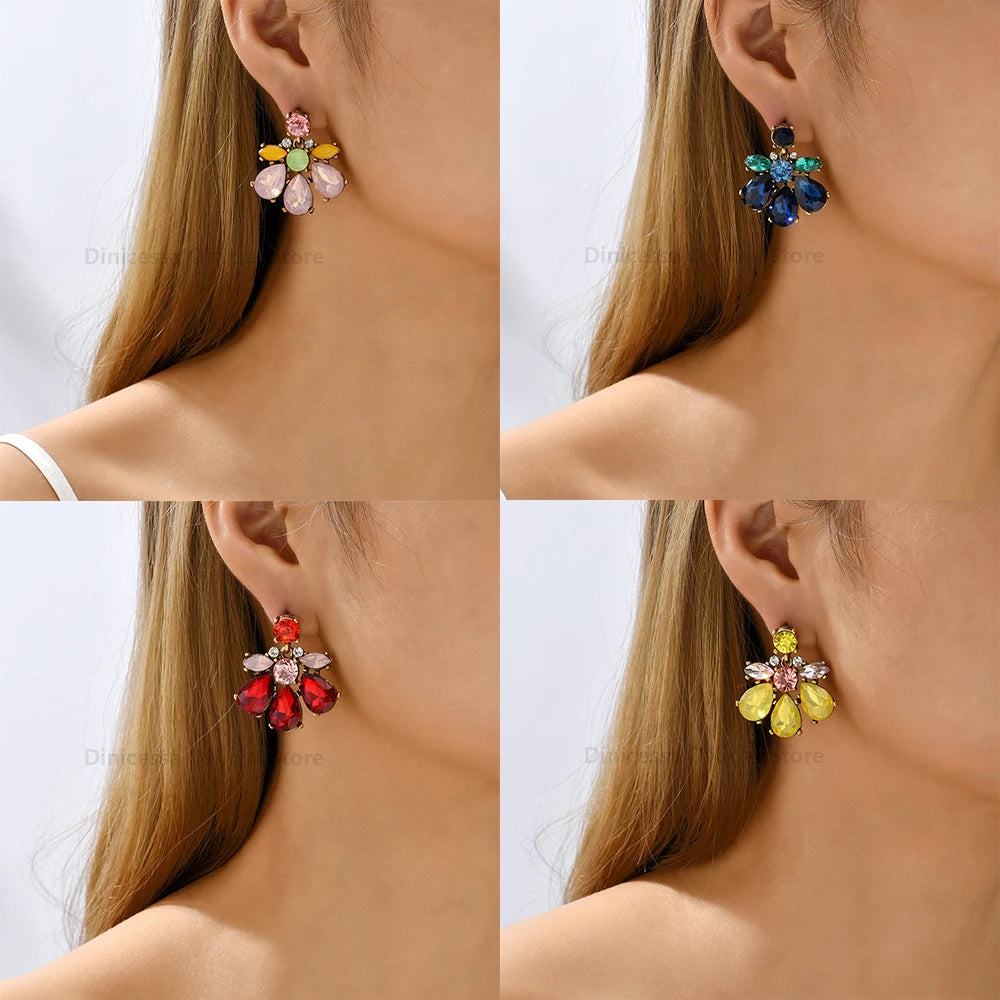 Colorful Geometric Crystal Earring