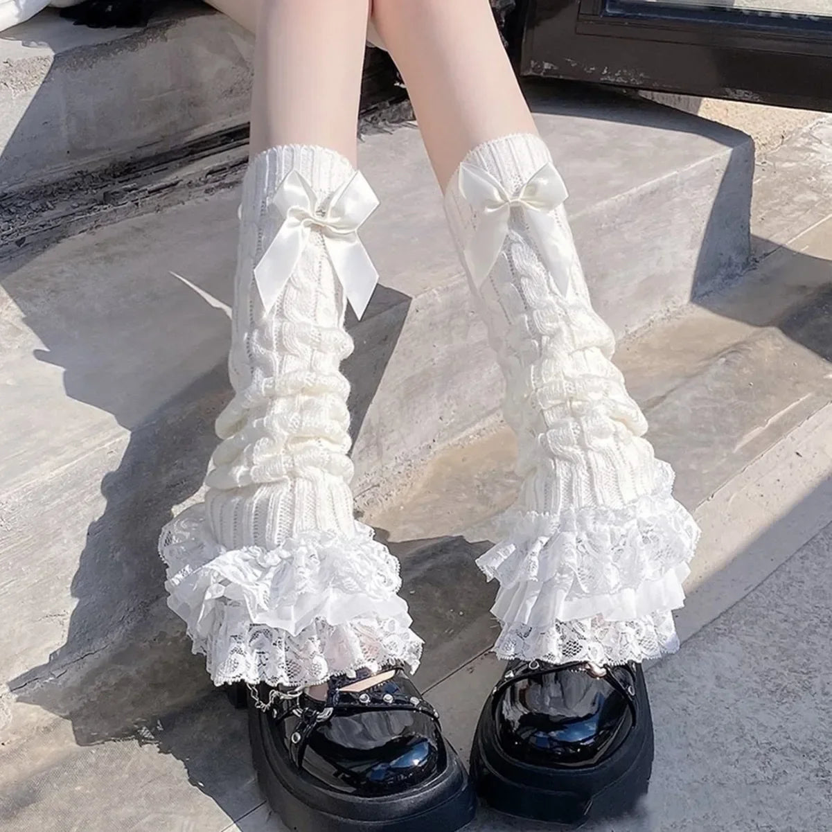 Bow and Frill Leg Warmers