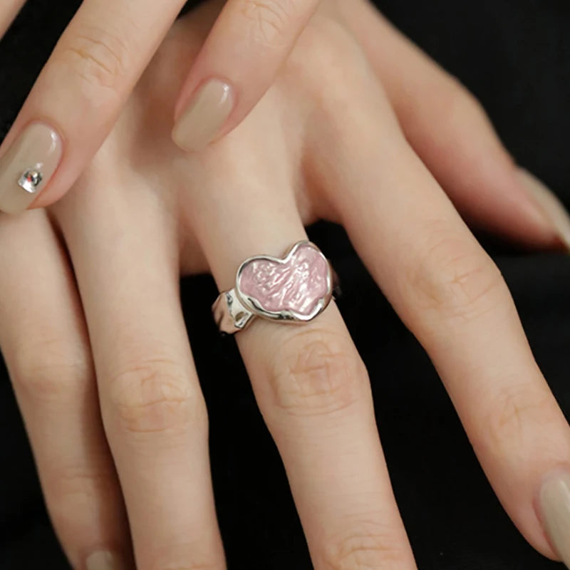 Marina Geometric Heart Ring