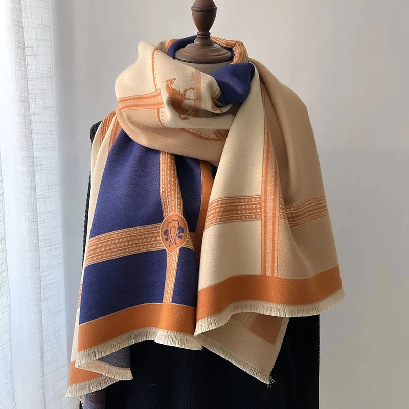 Luxury Multicolored  Scarf in Cashmere