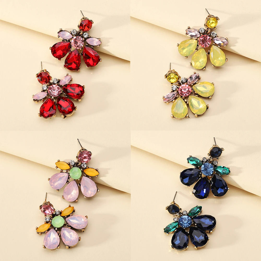 Colorful Geometric Crystal Earring