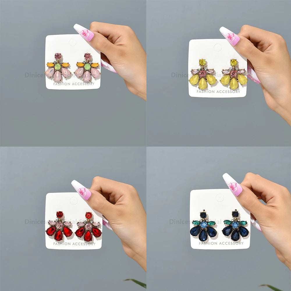 Colorful Geometric Crystal Earring