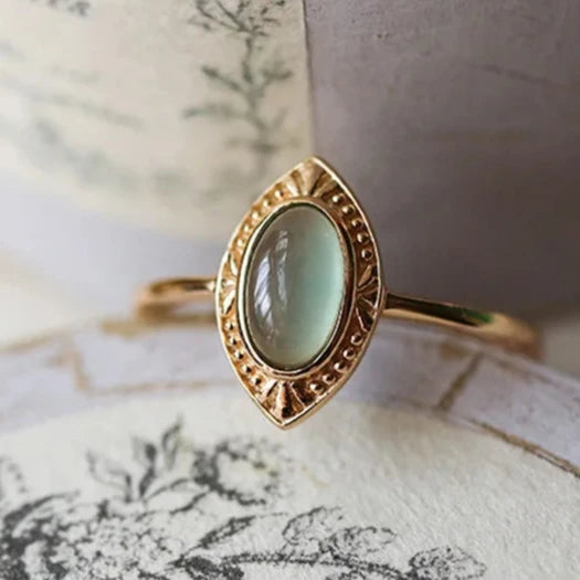 Gold Color Eclipse Green Zircon Rings