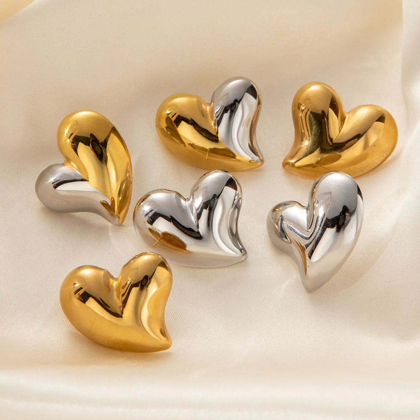 Heart Stud Earrings Waterproof