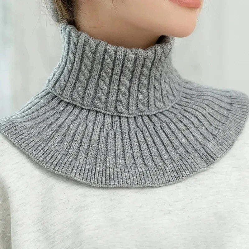 Cotton Knit Turtleneck Scarf