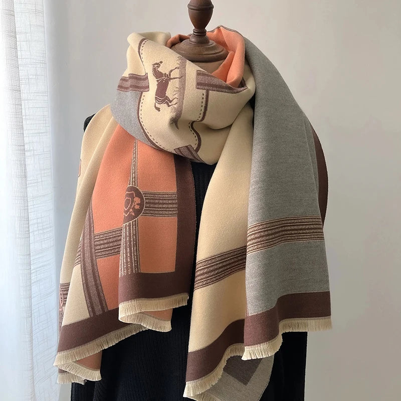 Luxury Multicolored  Scarf in Cashmere