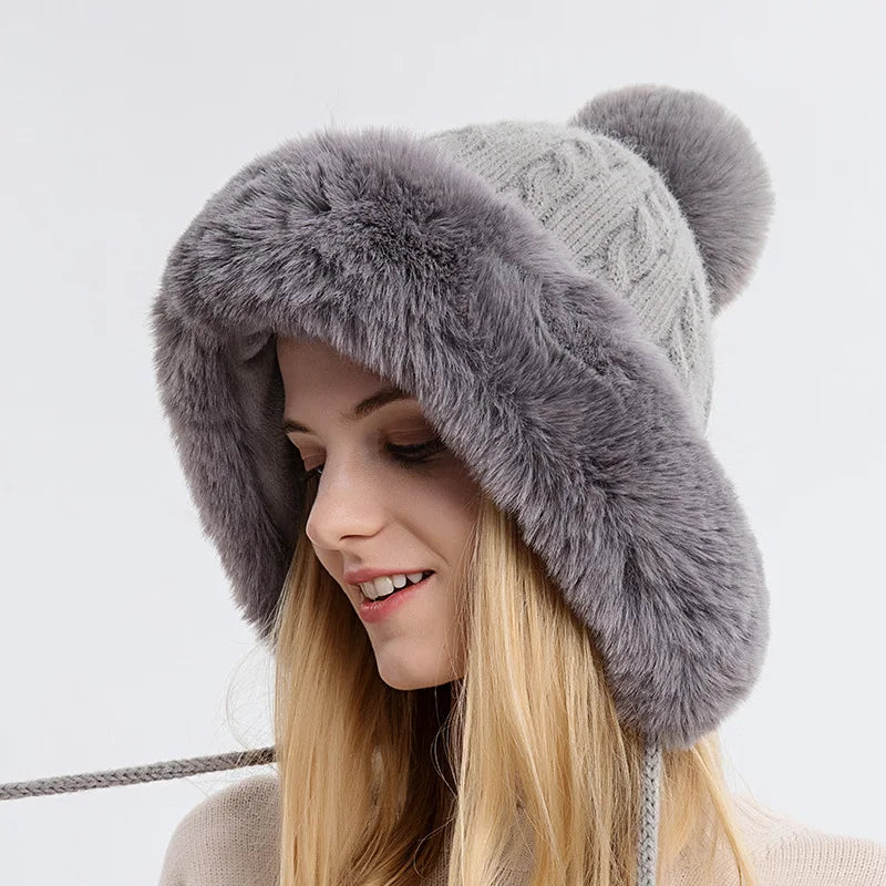 Multicolor Hooded Hat Blue, Black, Grey