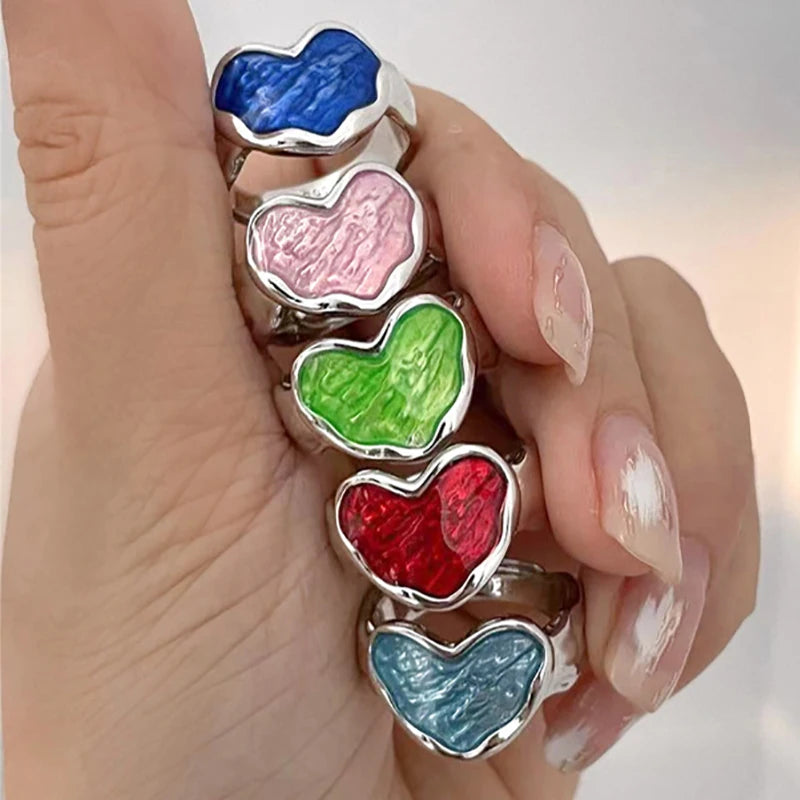 Marina Geometric Heart Ring