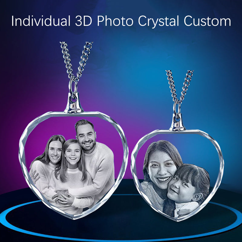 Personalized 3D photo necklace with laser engraving